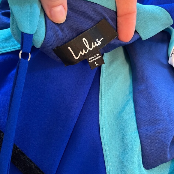 Lulu's Bright Side Cobalt Blue Color Block Maxi Dress - Picture 3 of 3